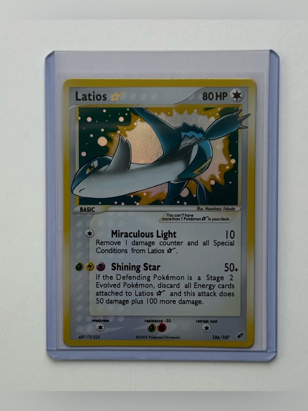 Pokémon Latios Gold Star 106/107 Ultra Rare EX Deoxys Holo Fan Art Custom Card